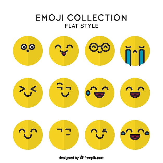 Selection Of Minimalist Emoticons Vector | Free Download