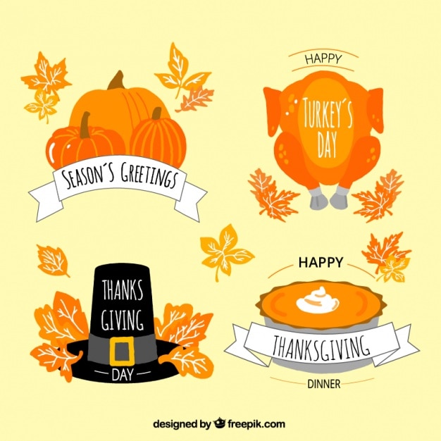 Selection of thanksgiving badges