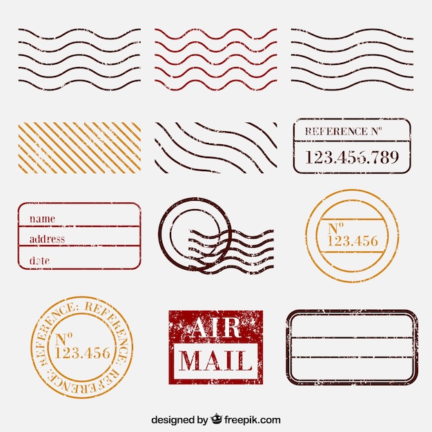 Premium Vector Selection Of Post Stamps