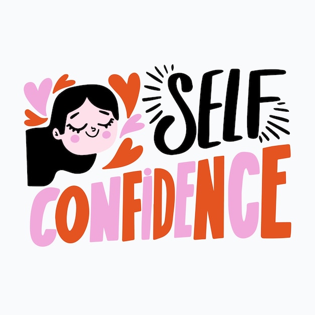 Self confidence  lettering Free Vector
