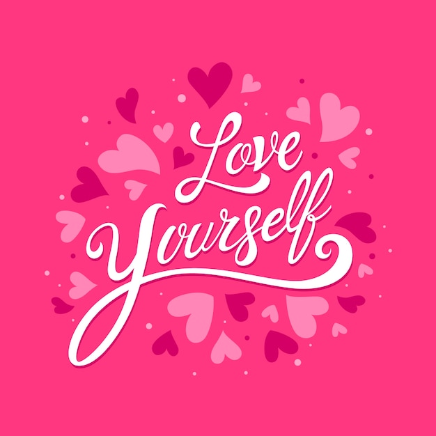Download Self love lettering message concept Vector | Free Download