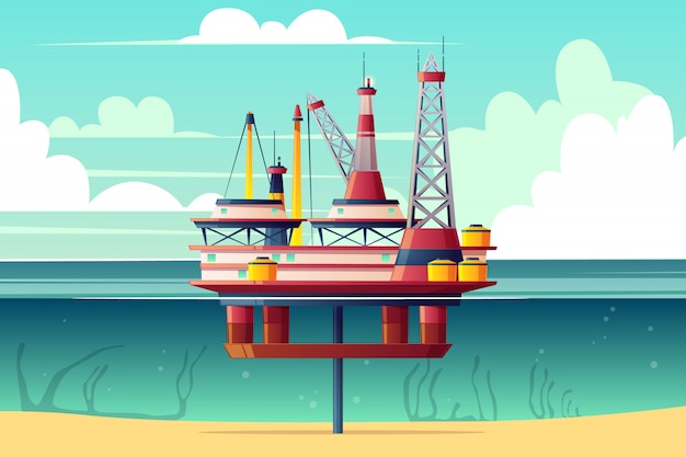 Offshore Oil Rig Cartoon