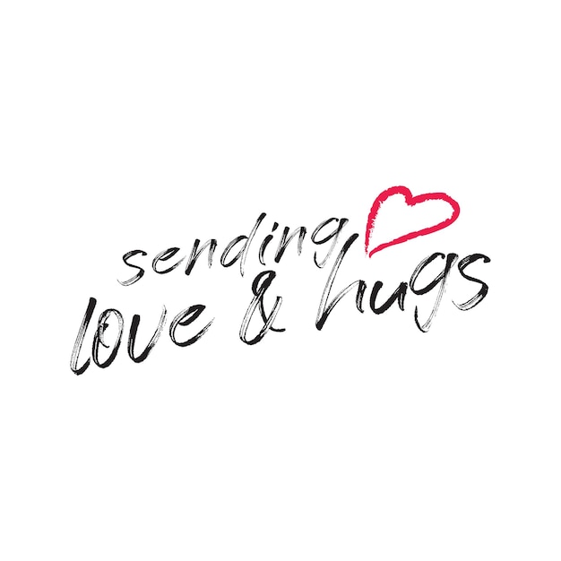 Premium Vector | Sending love and hugs in typographic lettering free ...