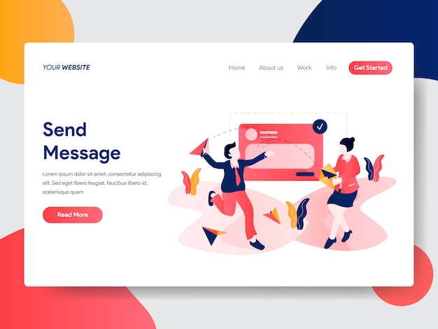 Sending message illustration for web page Premium Vector