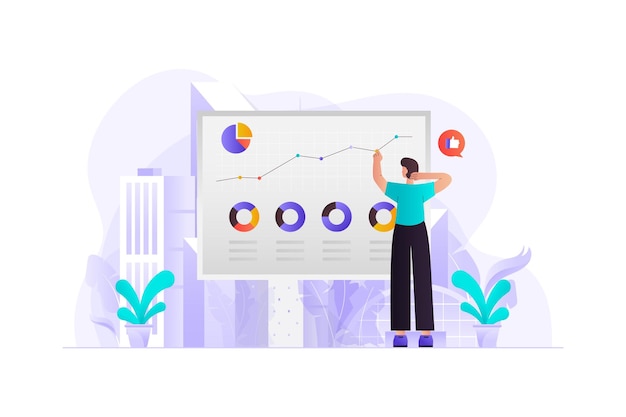 Premium Vector | Seo analytics flat illustration