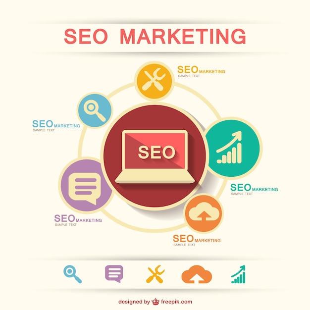 Free Vector Seo marketing  infographic