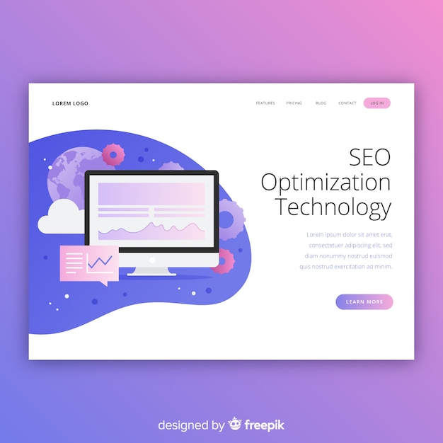 Premium Vector Seo Optimization Landing Page Template