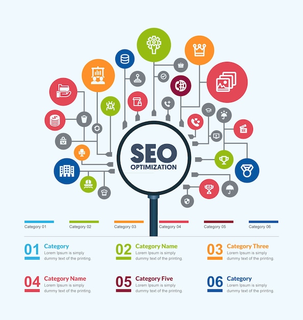 Premium Vector | Seo search engine optimization and digital marketing