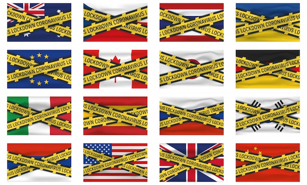 Download Set of 16 flag icon and logo, coronovirus lockdown, covid ...