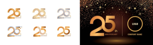 Premium Vector Set Of 25th Anniversary Logotype Design Twenty Five Years Celebrate Anniversary Logo Multiple Line