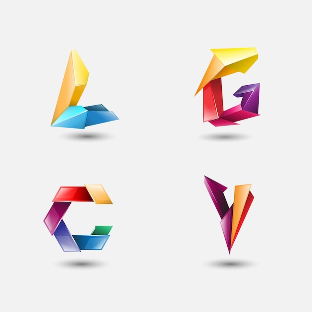 Premium Vector | Set of 3d alfabet logo vector illustration