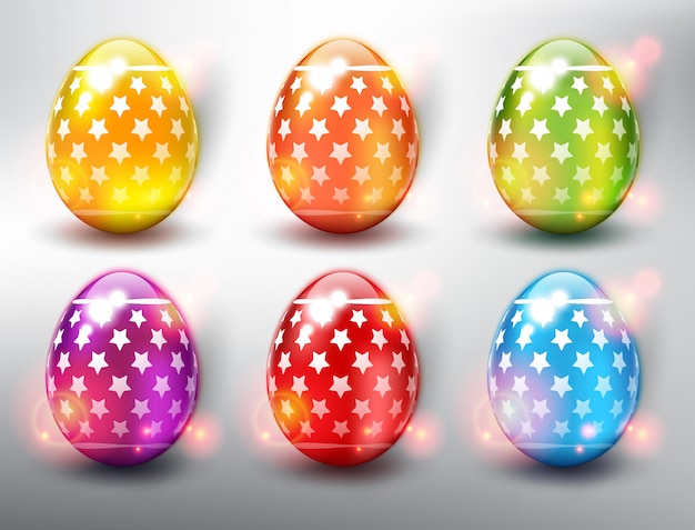 Download Set of 6 color easter eggs. bright color easter eggs with ...