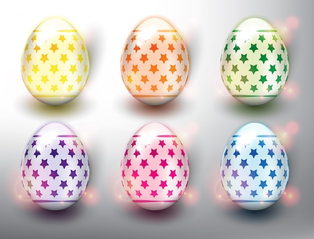 Download Set of 6 color easter eggs. pastel color easter eggs with ...