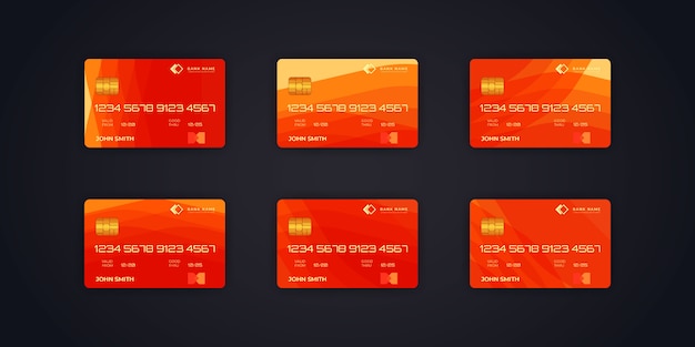 Premium Vector Set Of Abstract Credit Card Design Template