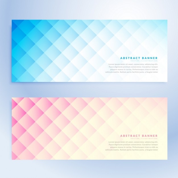 Free Vector Set Of Abstract Geometric Banners In Two Different Colors
