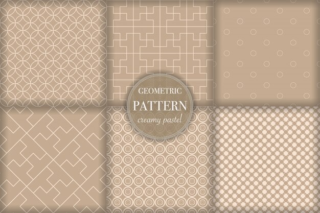 Set abstract geometric line pattern background | Premium Vector