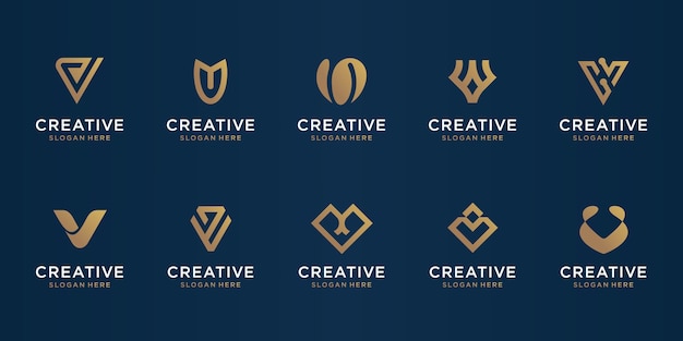 Premium Vector Set Of Abstract Initial Letter V Logo Design Template Icons For Business Of Luxury Elegant Simple