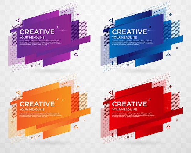 Premium Vector Set Of Abstract Label Template Design With Trendy Style