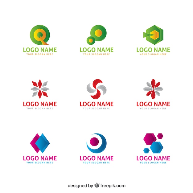 Set of abstract logos | Free Vector