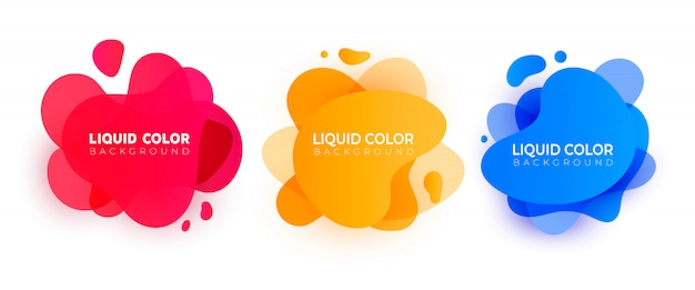 Set of abstract modern liquid elements. Premium Vector