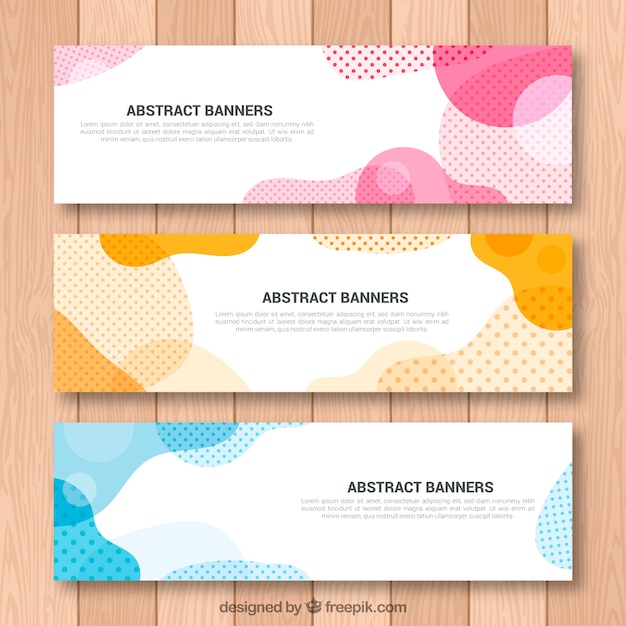 Free Vector | Set Of Abstract Shapes Banners