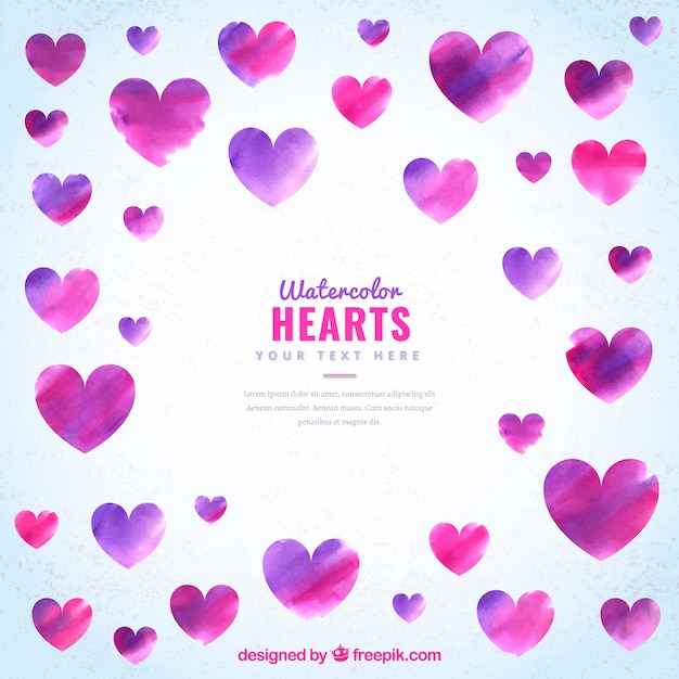 Free Vector Set Of Abstract Watercolor Hearts