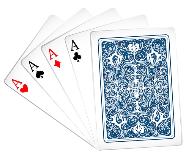 Set of aces with card back design Vector | Free Download