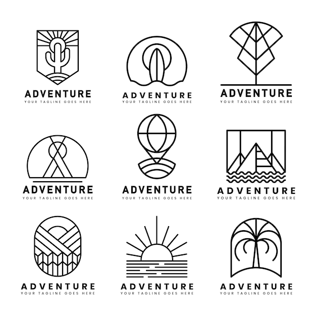 Download Free Set Of Adventure Logo Vector Free Vector Use our free logo maker to create a logo and build your brand. Put your logo on business cards, promotional products, or your website for brand visibility.