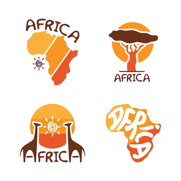 Free Vector Set of african logo templates