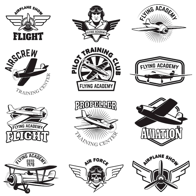 Download Free Set Of Air Force Airplane Show Flying Academy Emblems Vintage Use our free logo maker to create a logo and build your brand. Put your logo on business cards, promotional products, or your website for brand visibility.
