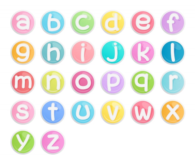Set of alphabet icons. | Premium Vector
