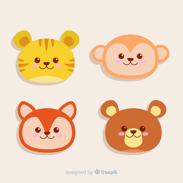 Download Free Download Free Set Of Animal Heads Tiger Bear Fox Monkey Flat Use our free logo maker to create a logo and build your brand. Put your logo on business cards, promotional products, or your website for brand visibility.