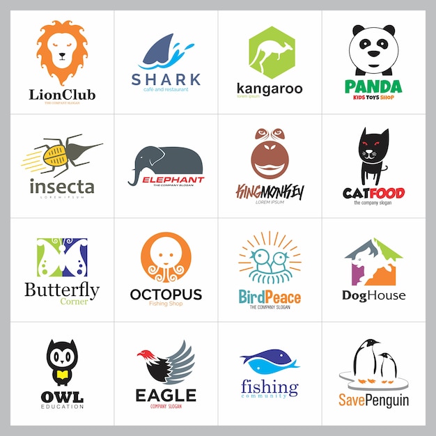 Download Free Set Of Animal Logo Icon Premium Vector Use our free logo maker to create a logo and build your brand. Put your logo on business cards, promotional products, or your website for brand visibility.