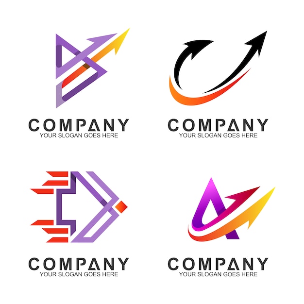 Download Free Set Of Arrow Business Logo Template Premium Vector Use our free logo maker to create a logo and build your brand. Put your logo on business cards, promotional products, or your website for brand visibility.