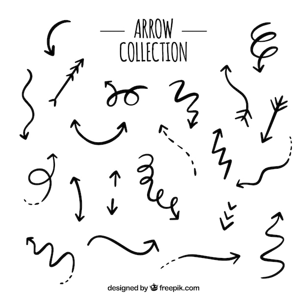 Download Set of arrows to mark in hand drawn style Vector | Free ...