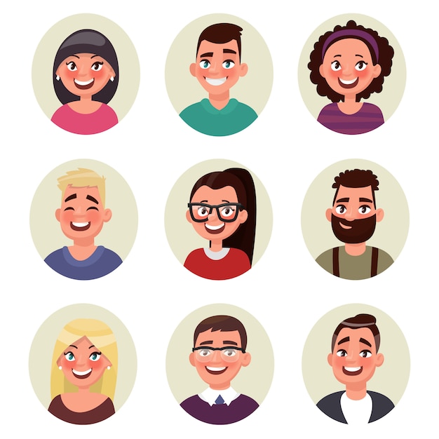 Premium Vector | Set avatars people. illustration