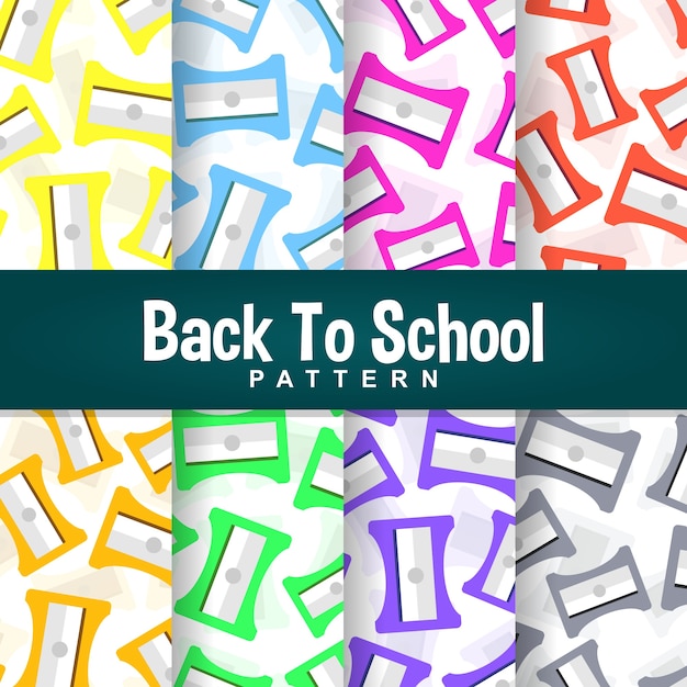 A set background of back to school sharpener pattern Premium Vector