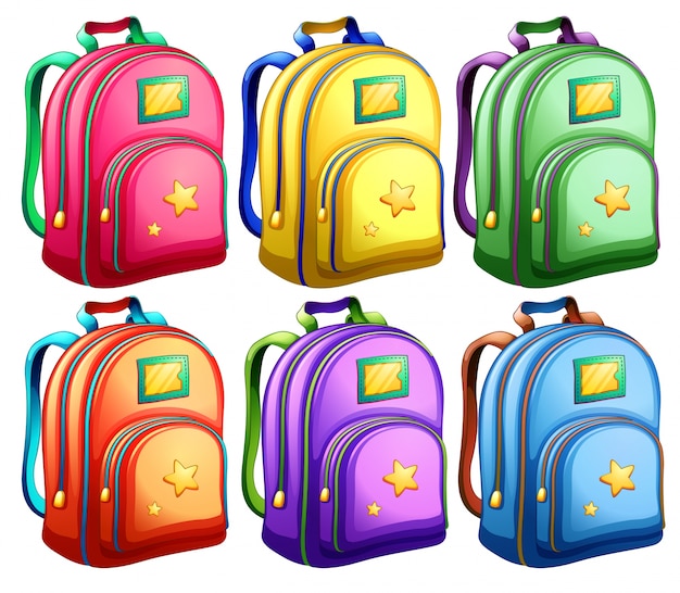 Free Vector | A Set Of Backpacks