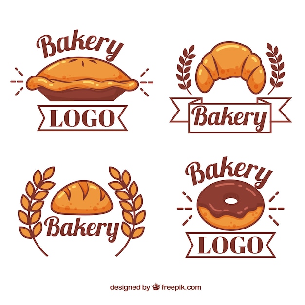 Premium Vector | Set of bakery logos for company