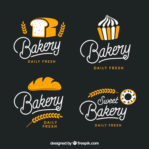 Free Vector | Set of bakery logos for company