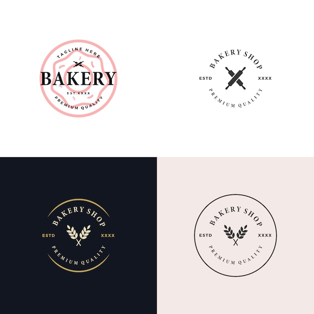 Download Free Set Bakery Shop Logo Design Vector Illustration Premium Vector Use our free logo maker to create a logo and build your brand. Put your logo on business cards, promotional products, or your website for brand visibility.