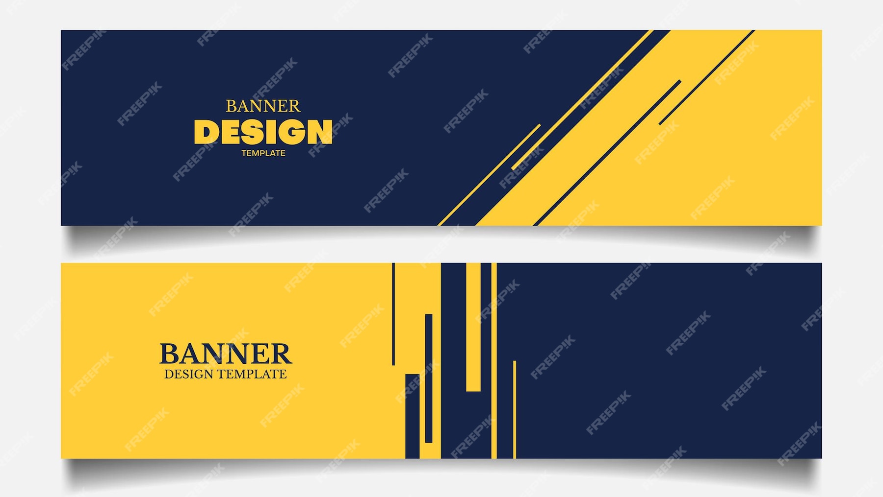 Premium Vector | Set of banner design template with blue and yellow