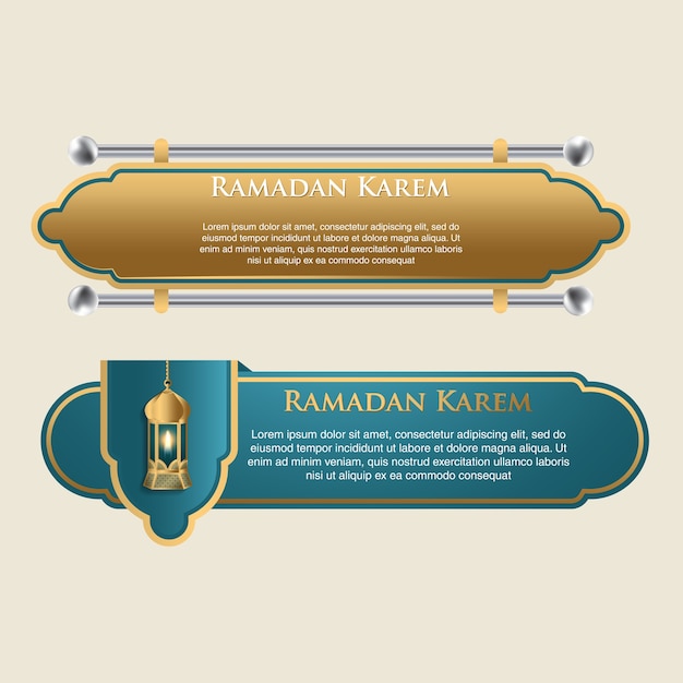 Premium Vector | Set Of Banners Template With Islamic Design