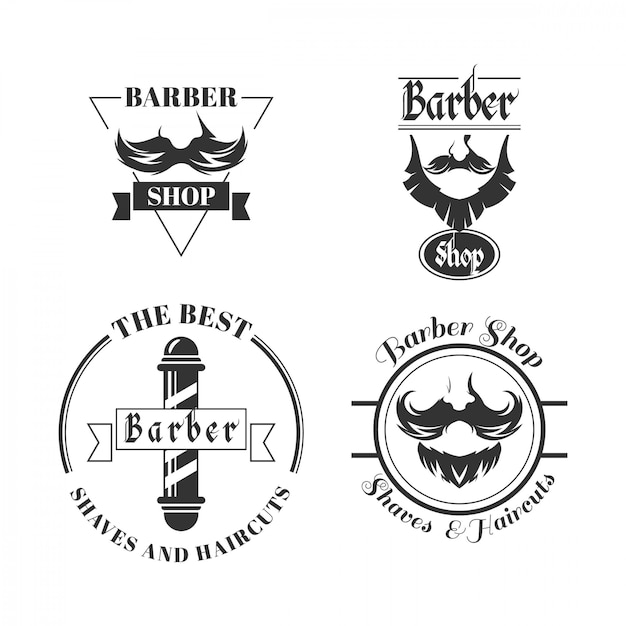 Premium Vector | Set of barbershop logos