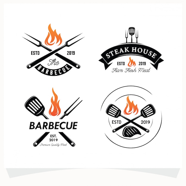 Download Free Set Of Bbq Steak Grill House Logo Premium Vector Use our free logo maker to create a logo and build your brand. Put your logo on business cards, promotional products, or your website for brand visibility.