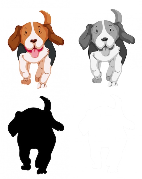 Download Free Vector | Set of beagle dog character