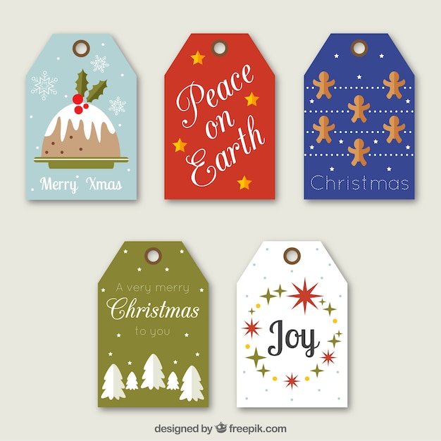 Free Vector | Set of beautiful christmas labels