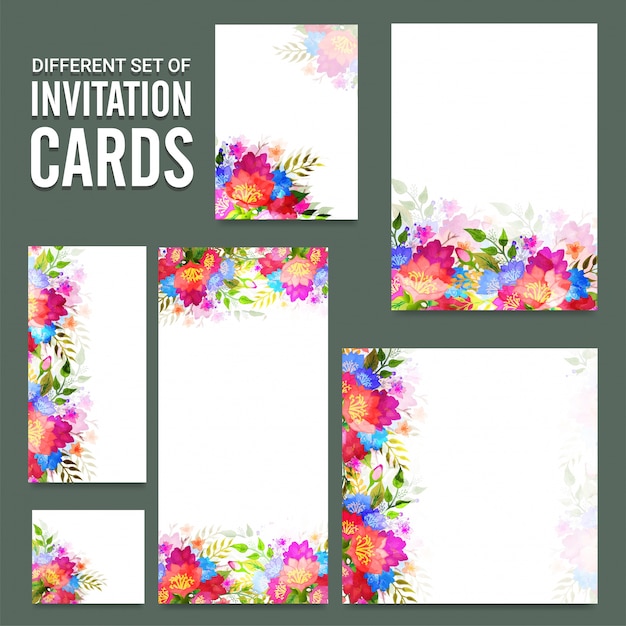 Premium Vector | Set of beautiful invitation cards design.