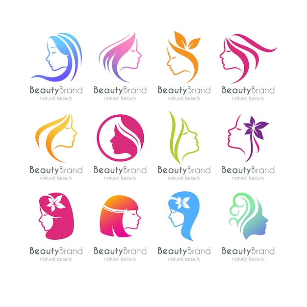  Set of beauty logo template