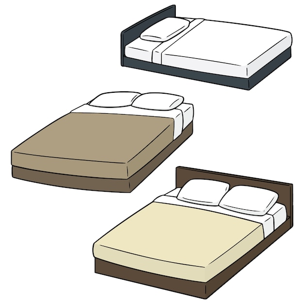 Set Of Beds Vector Premium Download